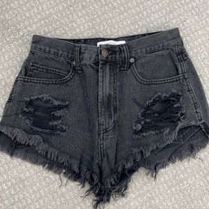 Black Distressed Abercrombie & Fitch Short Shorts
